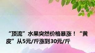 “顶流”水果突然价格暴涨！“黄皮”从5元/斤涨到30元/斤