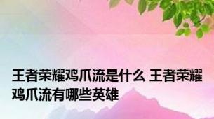 王者荣耀鸡爪流是什么 王者荣耀鸡爪流有哪些英雄