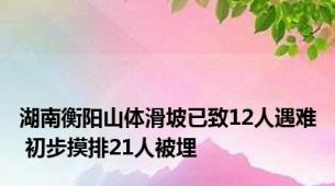 湖南衡阳山体滑坡已致12人遇难 初步摸排21人被埋