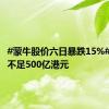 #蒙牛股价六日暴跌15%#，市值不足500亿港元