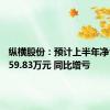 纵横股份：预计上半年净亏损5059.83万元 同比增亏