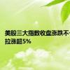 美股三大指数收盘涨跌不一 特斯拉涨超5%