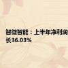 智微智能：上半年净利润同比增长36.03%