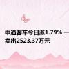 中通客车今日涨1.79% 一机构净卖出2523.37万元