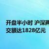 开盘半小时 沪深两市成交额达1828亿元