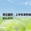 奇正藏药：上半年净利润同比增长4.42%