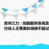 贵州三力：控股股东张海及其一致行动人王惠英拟减持不超过3%