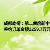 成都路桥：第二季度新中标及新签约订单金额1259.7万元