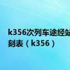 k356次列车途经站点时刻表（k356）