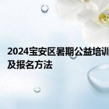 2024宝安区暑期公益培训课程表及报名方法