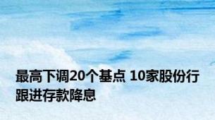 最高下调20个基点 10家股份行跟进存款降息