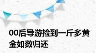 00后导游捡到一斤多黄金如数归还