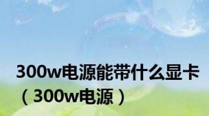 300w电源能带什么显卡（300w电源）