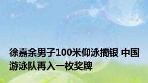 徐嘉余男子100米仰泳摘银 中国游泳队再入一枚奖牌