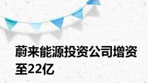 蔚来能源投资公司增资至22亿