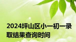 2024坪山区小一初一录取结果查询时间