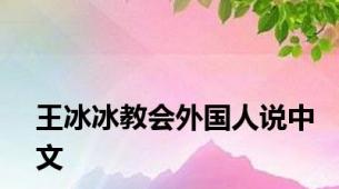 王冰冰教会外国人说中文