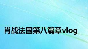 肖战法国第八篇章vlog