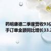 药明康德二季度营收93亿元 在手订单金额同比增长33.2%