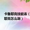 卡鲁耶克技能表（卡鲁耶克怎么融）