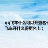 qq飞车什么可以开更名卡（qq飞车开什么得更名卡）