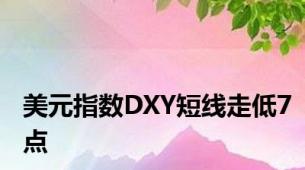 美元指数DXY短线走低7点