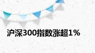 沪深300指数涨超1%