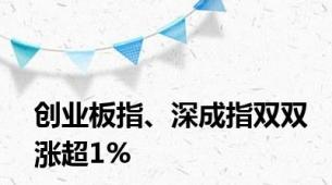 创业板指、深成指双双涨超1%