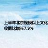 上半年北京规模以上文化企业营收同比增长7.9%