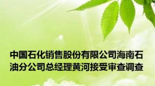 中国石化销售股份有限公司海南石油分公司总经理黄河接受审查调查