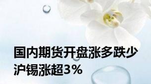 国内期货开盘涨多跌少 沪锡涨超3%