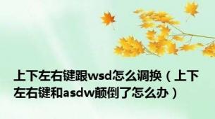 上下左右键跟wsd怎么调换（上下左右键和asdw颠倒了怎么办）