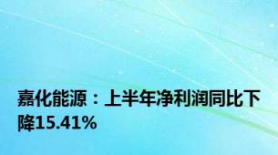 嘉化能源：上半年净利润同比下降15.41%