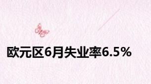 欧元区6月失业率6.5%