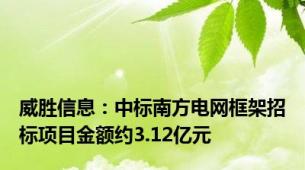 威胜信息：中标南方电网框架招标项目金额约3.12亿元