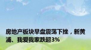 房地产板块早盘震荡下挫，新黄浦、我爱我家跌超3%