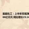 氯碱化工：上半年实现净利润3.66亿元元 同比增长23.14%