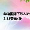 华迪国际下跌2.3%，报2.55美元/股