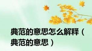 典范的意思怎么解释（典范的意思）