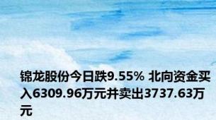 锦龙股份今日跌9.55% 北向资金买入6309.96万元并卖出3737.63万元