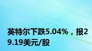 英特尔下跌5.04%，报29.19美元/股