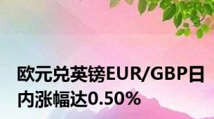 欧元兑英镑EUR/GBP日内涨幅达0.50%