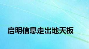 启明信息走出地天板