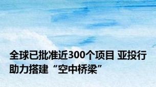 全球已批准近300个项目 亚投行助力搭建“空中桥梁”