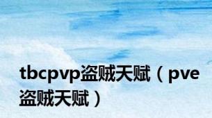 tbcpvp盗贼天赋（pve盗贼天赋）