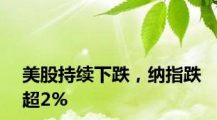 美股持续下跌，纳指跌超2%