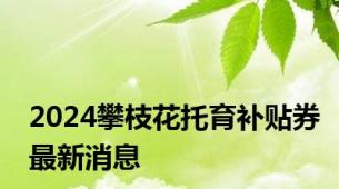 2024攀枝花托育补贴券最新消息