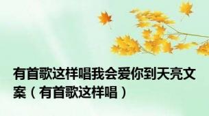 有首歌这样唱我会爱你到天亮文案（有首歌这样唱）