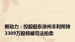 新动力：控股股东徐州丰利所持3309万股将被司法拍卖