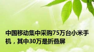 中国移动集中采购75万台小米手机，其中30万是折叠屏